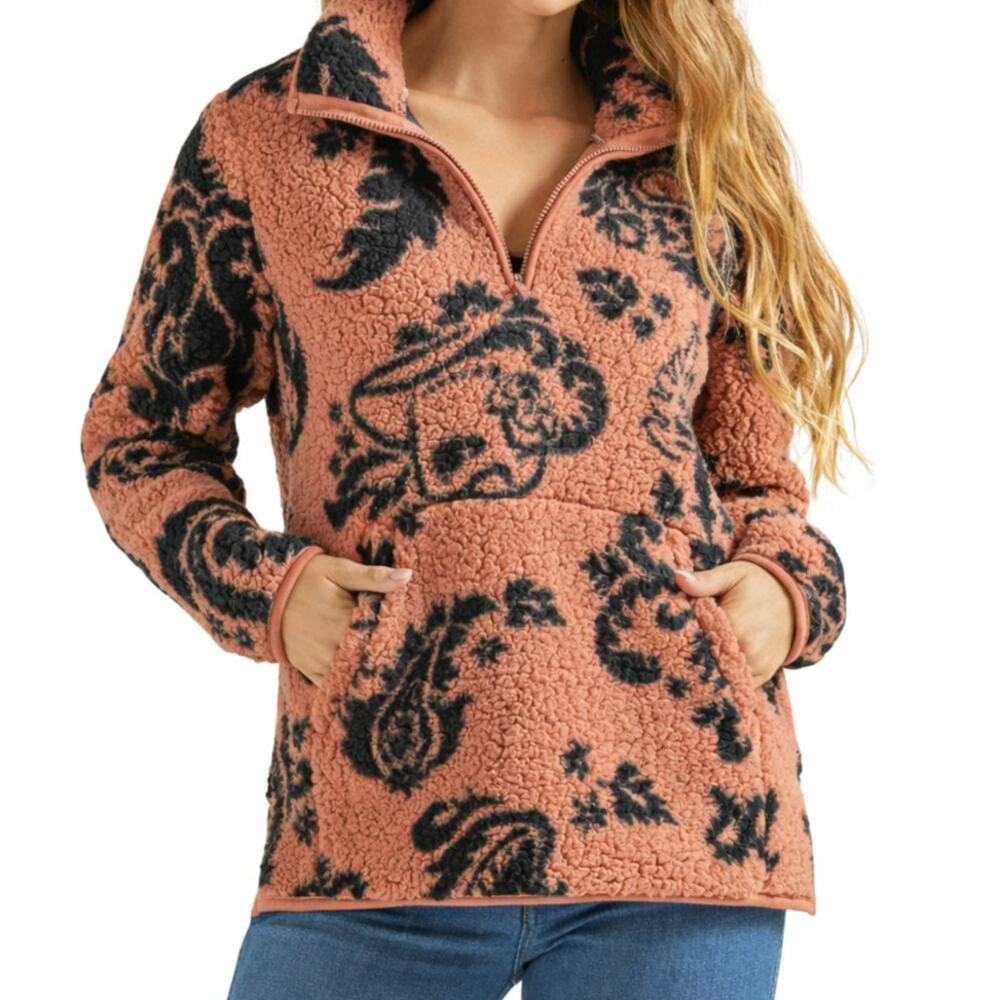 Wrangler Retro Sherpa 1/4 Zip Pull-Over Women's M